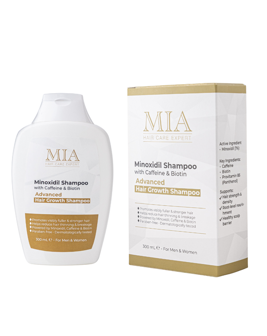 Minoxidil Shampoo met Cafeïne & Biotine – Voor Dagelijkse Haarverzorging – 300ml